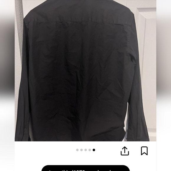 Coofandy Crisp Cotton Shirt Contrast Trim Long sleeves black size large - Picture 4 of 8